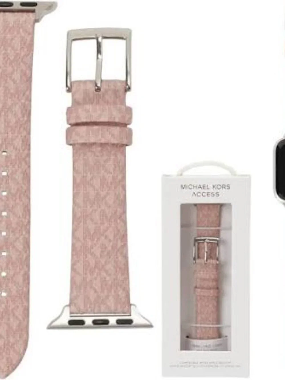 $85 NEW Michael Kors Logo Blush 38/40mm Band Strap Pink Apple Watch